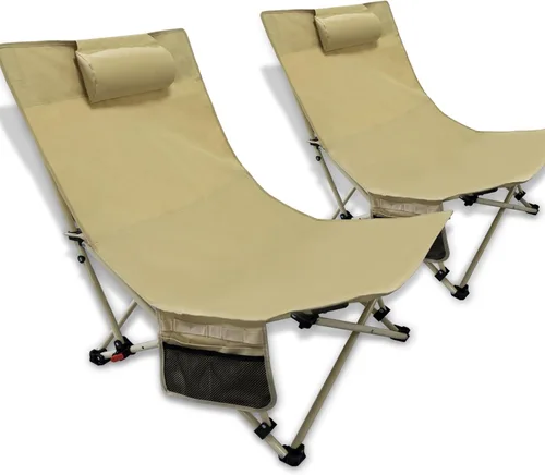 Miniatura 14 de Silla de camping acolchada de gran tamaño con respaldo alto, silla plegable y cómoda, silla de mariposa para adultos, césped, patio al aire libre