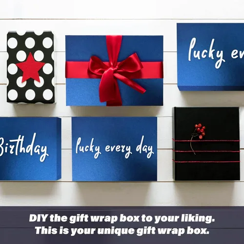 Miniatura 8 de Paquete de 4 cajas de regalo de 9.5 x 7 x 4 pulgadas con tapas de cierre magnético, caja magnética azul para bodas, propuestas de dama de honor
