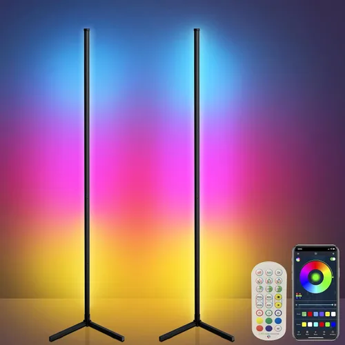 Miniatura 8 de Lámpara de pie de esquina, lámpara de pie LED que cambia de color de 165 cm con sincronización de música, lámpara de esquina de iluminación