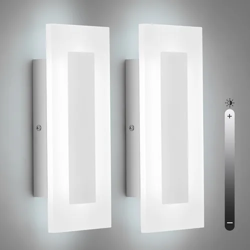 Miniatura 10 de LMQNINE Moderno aplique de pared de acrílico LED, luz blanca cálida, cromado, 6000 K, para dormitorio, pasillo, escaleras, baño, iluminación Cromo