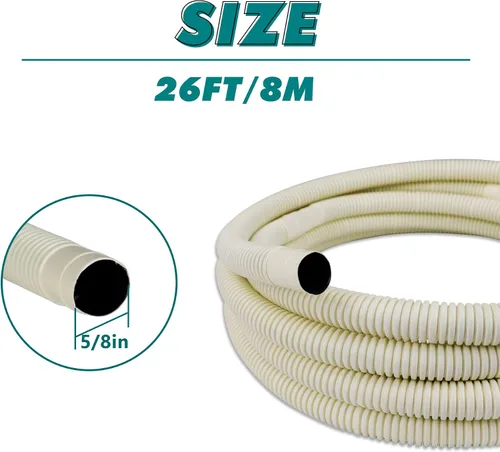 Miniatura 2 de Daisypower Tubo de manguera de drenaje de aire acondicionado, 26 pies para aire acondicionado sin conductos, sistema de bomba de calor, solo