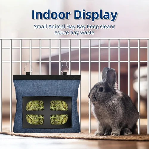 Miniatura 4 de Bolsa de alimentación de heno para conejos, bolsa de alimentación colgante de heno para chinchilla, hámster, conejo, animal pequeño, mascota