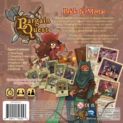 Miniatura 2 de Renegade Game Studios Bargain Quest - Juego de mesa de expansión de ladrillo y mortero para noche de juegos familiares de 2 a 6 jugadores
