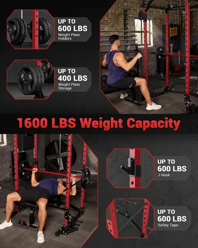 Miniatura 3 de GarveeLife Power Cage, Multi-Functional Power Racks for Home Gym with Cable Crossover System, 1600 LBS Weight Capacity Fitness Squat Rack for