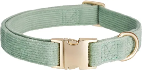 Miniatura 10 de Collar suave para perro con hebilla de metal, ajustable, duradero, cómodo, de pana de algodón, para perros medianos, collares de terciopelo