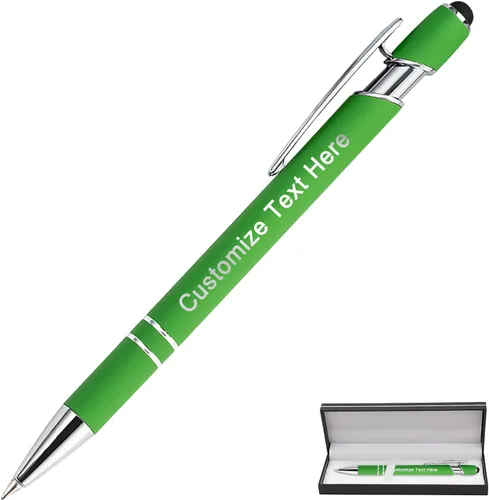 Miniatura 74 de Bolígrafos personalizados a granel con punta de lápiz capacitivo, 12 bolígrafos personalizados con logotipo de mensaje con nombre, bolígrafos