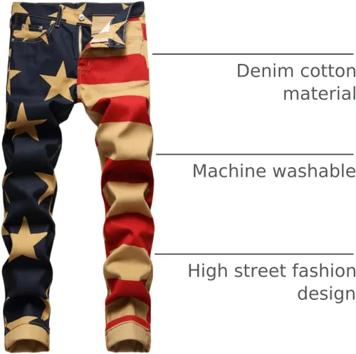 Miniatura 60 de Enrica Pantalones vaqueros estampados casuales para hombre