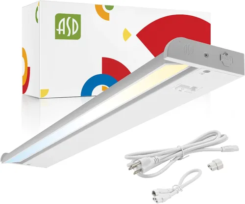 Miniatura 9 de ASD Iluminación LED giratoria para debajo del gabinete color bronce, 24 pulgadas 12W, con cableado o enchufe, 2700K/3000K/4000K, interruptor