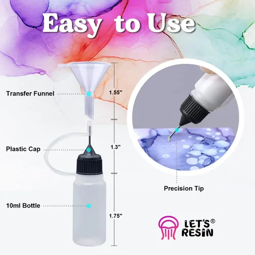 Miniatura 6 de LET'S RESIN Tinta de alcohol blanco para resina, tinta de alcohol, 2 botellas cada una de 3.5 onzas, tinta a base de alcohol ajustable, pigmento
