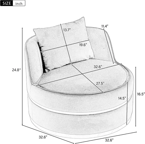 Miniatura 2 de Harper & Bright Designs Silla giratoria de 360 grados, moderna silla tapizada de terciopelo, silla suave con cojín de asiento para sala de estar