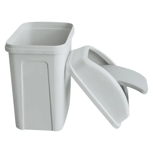 Miniatura 4 de Teyyvn Cubo de basura de plástico de 7 litros/1.8 galones, bote de basura pequeño con tapa abatible (ligeramente gris)