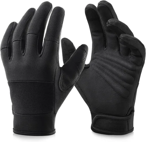 OZERO Guantes de trabajo para hombres y mujeres: guantes de mecánico para pantalla táctil, agarre firme, destreza, guantes ligeros para construcción