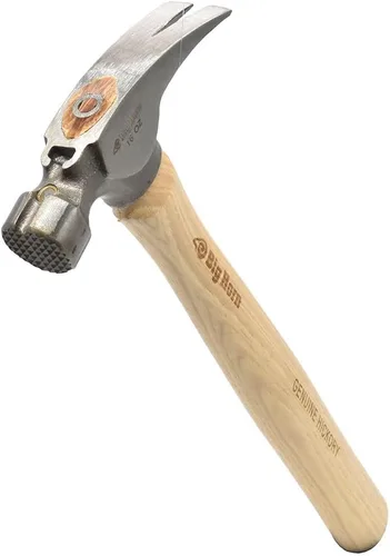 Big Horn 15127 Martillo de garra California de 16 onzas – Cara fresada, arrancador magnético de uñas, cabeza de acero forjado, mango recto de nogal