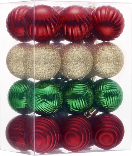 Miniatura 24 de Valery Madelyn 1.6" Adornos Pequeños de Navidad para Árbol, Juego de 24 Adornos Colgantes de Bola Negros Inastillables a Granel para Decoración