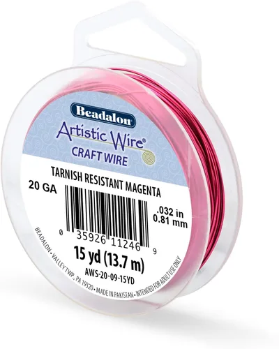 Miniatura 152 de Artistic Wire, alambre para manualidades de calibre 22 bañado en plata, resistente a las manchas, color cobre, blanco, 9,1 m