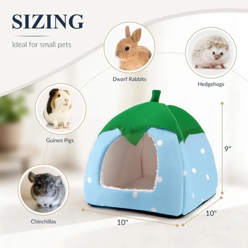 Miniatura 6 de Cama de conejillo de indias, casa de conejo enano, accesorios para cueva, acogedor escondite para conejito, erizo, hurón, chinchilla y otros Rosa