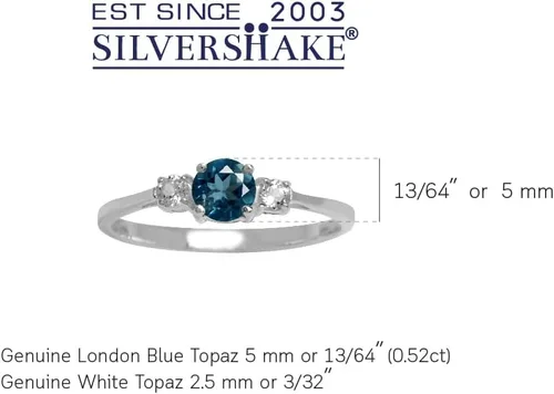 Miniatura 3 de Silvershake Petite Round Shape Gemstone White Gold Plated or Yellow Gold Plated 925 Sterling Silver Promise Ring Jewelry for Women or Teens