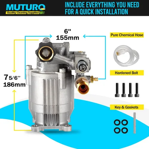 Miniatura 4 de Bomba de lavado a presión horizontal de eje de 3/4", 2600-3000 PSI, 2.5 GPM, bomba de repuesto OEM para Honda GC160,309515003,308418007,020241 y más