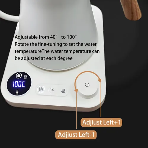 Miniatura 6 de Hervidores eléctricos, hervidor eléctrico de cuello de cisne, control de temperatura de ± 1 ℉, interior de acero inoxidable, calentamiento rápido