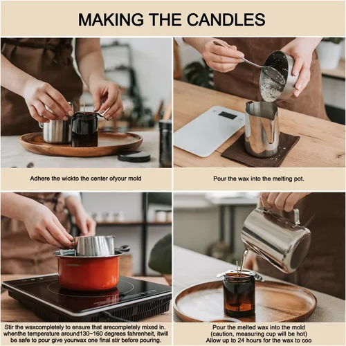 Miniatura 4 de Wfmolcand Suministros para hacer velas de cera de soja natural DIY - Hojuelas de cera de soja - Hecho de granja, sin aditivos, inofensivo y puro 2