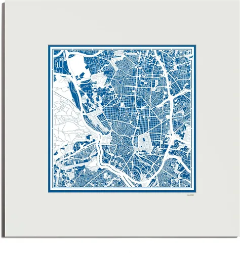 Miniatura 92 de O3 Design Studio Mapa de corte de papel Madrid negro mate de 20 x 20 pulgadas