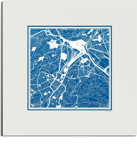 Miniatura 36 de O3 Design Studio Mapa de corte de papel Madrid negro mate de 20 x 20 pulgadas