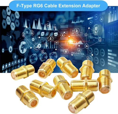 Miniatura 5 de Conector de cable coaxial Tipo F RG6 Adaptador de extensión de cable (paquete de 10)