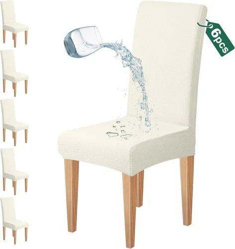 Miniatura 24 de Dioxide Juego de 4 fundas impermeables para sillas de comedor, fundas elásticas para sillas de comedor, fundas para sillas Parson, extraíbles