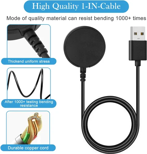 Miniatura 2 de EGK Cargador magnético para Samsung Galaxy Watch Ultra/FE/8/8 Classic/7/6/6 Classic/5/5 Pro/4/4 Classic/3/Active 2/Active con cable de carga rápida