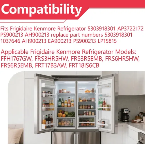 Miniatura 4 de 5303918301 Kit de calentador de garaje para refrigerador Frigidaire Kenmore, reemplaza PS900213 AP3722172 AH900213 Juego de calentador de garaje