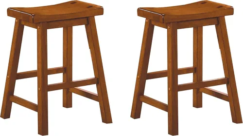 Miniatura 8 de Lexicon Victoria - Juego de 2 taburetes de altura de mesa de madera maciza, taburetes de cocina para comedor, asientos de silla sin brazos, perfecto