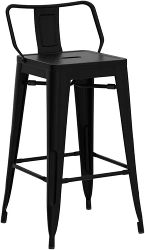 Miniatura 4 de Aklaus Taburetes de bar de metal de 30 pulgadas con respaldo, taburetes de bar resistentes, taburetes de barra de altura de barra, sillas de bar