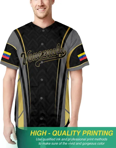 Miniatura 5 de Camiseta de béisbol personalizada de Venezuela para hombres, camiseta de béisbol personalizada de Venezuela, camiseta de fútbol de Venezuela