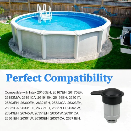 Miniatura 4 de 12363 12373 - Válvula de chorro de aire y tapa de válvula de chorro de aire para entrada de piscina sobre el suelo Intex, tapa de válvulas