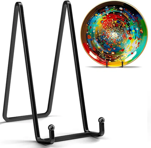 Miniatura 8 de IPAME Paquete de 3 soportes de placa de 3 pulgadas para exhibición, soporte cuadrado de metal para placas de alambre + soporte de soporte de marco