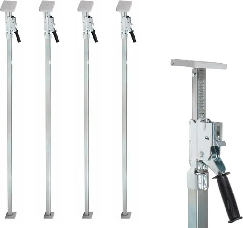 Miniatura 13 de Mytee Products Barra de carga de gato de carga de 86 a 114 pulgadas con tubo de acero cuadrado soldado y patas de goma pivotantes atornilladas