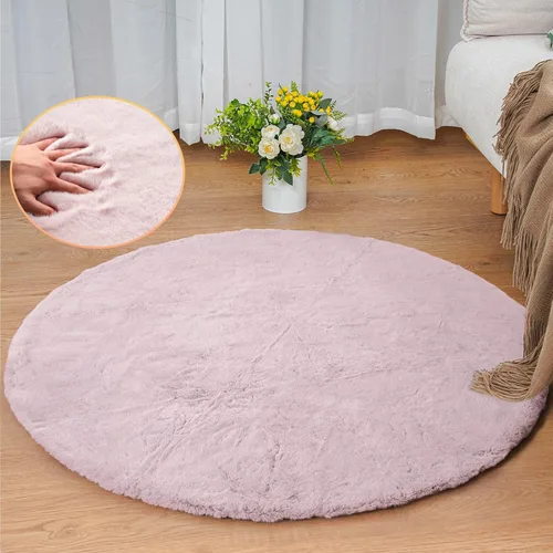 Miniatura 69 de ORINOVA Alfombra de felpa marrón claro beige de 8 x 10 pies para sala de estar, alfombra bohemia esponjosa de piel de conejo grande para dormitorio
