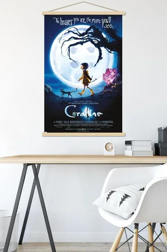 Miniatura 5 de Trends International Coraline - Póster de pared de una hoja Braver, 22.37 x 34.00 pulgadas, paquete de impresión premium y colgador de madera de haya