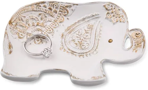 Bandeja para joyas forma de elefante estilo vintage organizador de anillos pendientes organizador de escritorio adornos platos expositor soporte