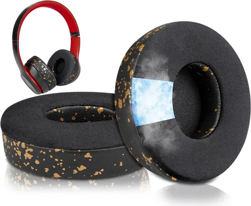 Miniatura 12 de SoloWIT Almohadillas refrescantes para auriculares inalámbricos Beats Solo 2 y Solo 3, almohadillas con espuma de aislamiento de ruido de alta Negro