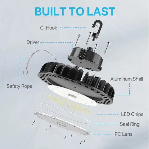 Miniatura 6 de HYPERLITE Luces LED High Bay de 100 W, 14,500 lm (145 lm/w) 5000 K, 1-10 V, regulable, cable de 5' con enchufe de 110 V, gancho de EE. UU., listado