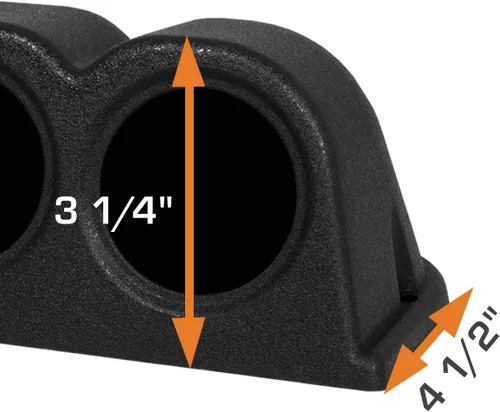 Miniatura 5 de GlowShift - Soporte universal de montaje en salpicadero de tres indicadores en negro - Compatible con cualquier marca/modelo de coche o camión
