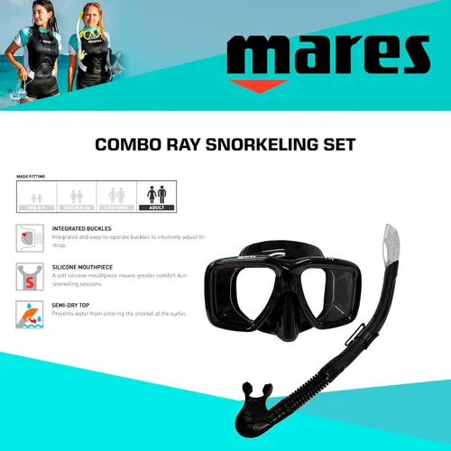 Miniatura 5 de MARES Conjunto de buceo unisex para adultos con máscara y snorkel