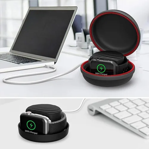 Miniatura 5 de HALLEAST Funda de viaje para cargador de Apple Watch, soporte portátil de carga EVA para 1.496 pulgadas, 1.575 pulgadas, 1.614 pulgadas, iWatch