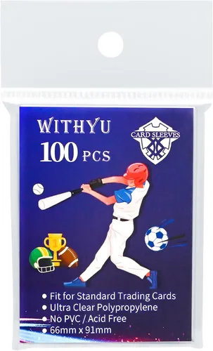 Miniatura 2 de 100 piezas de fundas blandas para tarjetas de intercambio, fundas de carga superior para tarjetas estándar de 2.5" X 3.5", protector de tarjeta