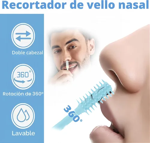 Miniatura 5 de Cortador de pelo nasal portátil, esencial de viaje para hombres y mujeres, herramientas de eliminación de vello de fosas nasales de doble cara