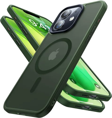 Miniatura 13 de Funda magnética para iPhone 12 Pro Max, [nunca amarilla] [compatible con MagSafe] Protección militar contra caídas de 10 pies, a prueba de golpes