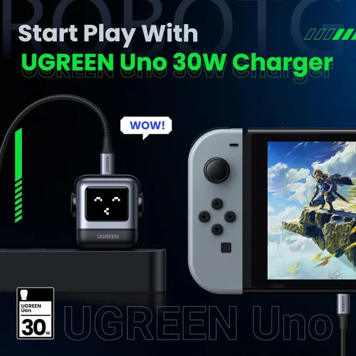 Miniatura 2 de UGREEN Uno - Bloque de cargador USB C de 30 W, cargador rápido compacto robot GaN para iPhone 17, regalos para mujeres y hombres, compatible
