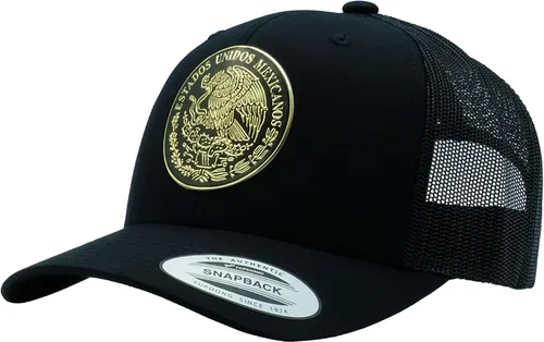 The Pride Sombrero de bandera mexicana para hombres y mujeres, con parche de escudo personalizado, con detalles brillantes, águila mexicana