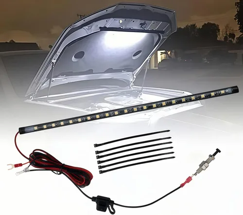 GraceYou - Kit de luces LED para debajo del capó, impermeable, 12 V, luces LED para automóvil, barras, capó de automóvil, luces de inspección de